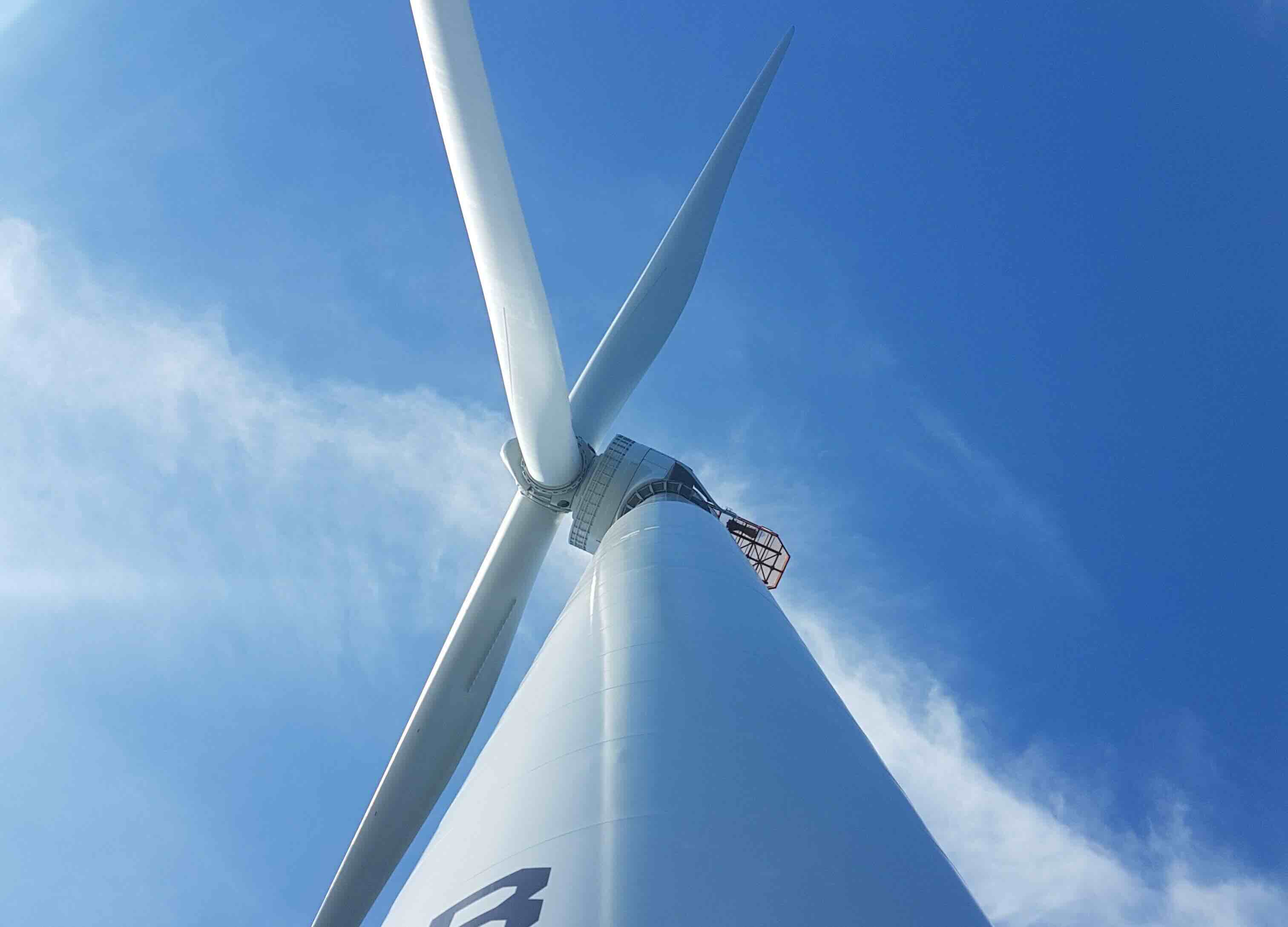 Offshore wind turbines at sea